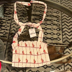 Floral crop top never worn!